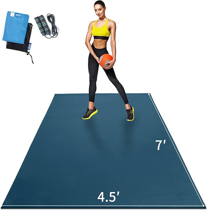 MRO Extra Large Exercise Mat For Home Gym, 8'x4.5'/7'x4.5'/6'x4.5'(7mm) Workout Mats for Gym Flooring, Non-Slip, Extra Thick Durable Cardio Mat, Ideal for Plyo, Weights, MMA, Jump Rope -Shoe Friendly - Bloomnest