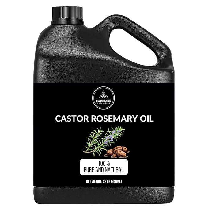 Naturevibe Botanicals Castor Rosemary Oil 32 Ounces | 100% Pure and Natural | Great for Skin Care and Hair Care - Bloomnest
