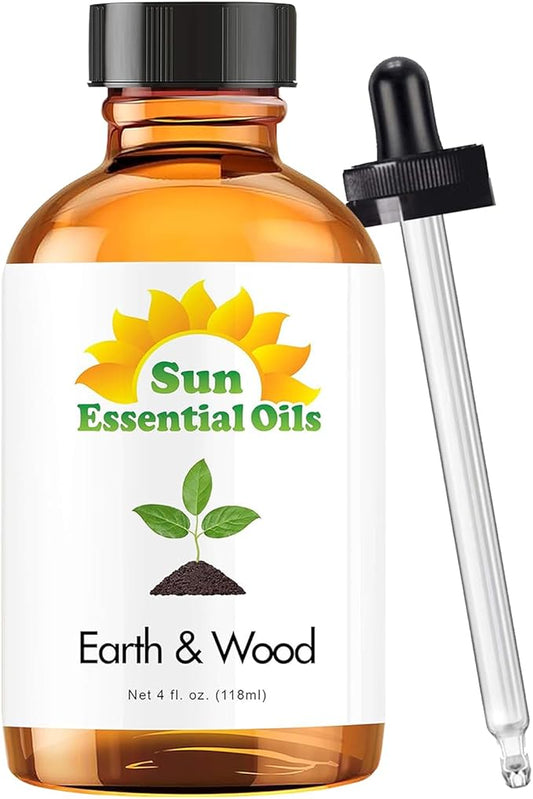 Sun Essential Oils Earth & Wood Essential Oil Blend – Huge 4 oz Aromatherapy Bottle Bul for Diffuser - Bloomnest