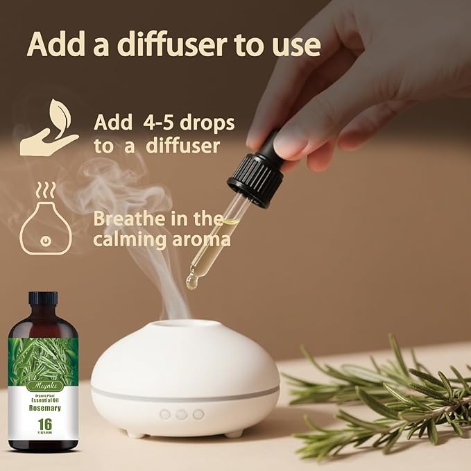 Rosemary Essential Oil-Rosemary Fragrance Oil 16.33oz (490ml)-100% Pure Natural Scent for Diffusers, Candles, Soap Making & Aromatherapy-Relaxing Home & Gift Essential Oil for Bath, Massage - Bloomnest