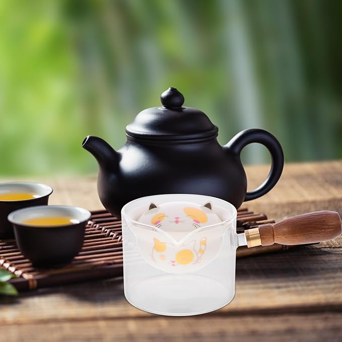 Ceramic Teapot Rotating Side Handle for Smooth Pouring Small Capacity Household Tea Pot for Brewing Loose Leaf Tea Easy to