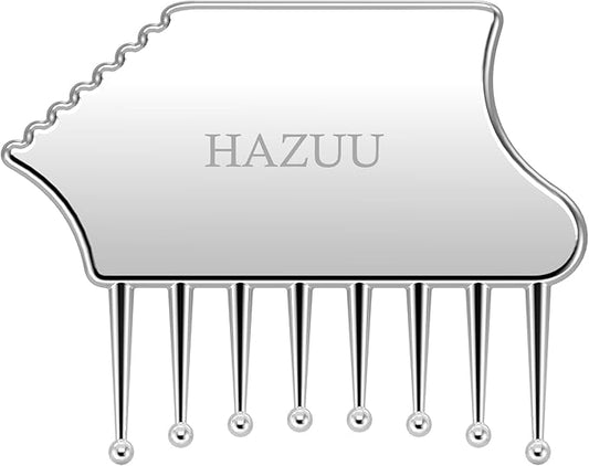 Portable Stainless Steel Scalp Massager - Guasha Scraping Tool for Head, Neck, Shoulders, Legs & Arms - Ideal for Soothing Relief (Comb Shape) Bloomnest