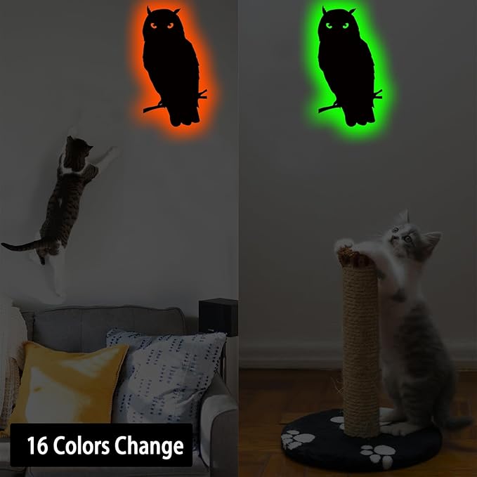 Owl Lamp Night Light Owl Decor Statue for Home Bedroom Gifts 16 Colors Changing Dimmable Indoor Outdoor Yard Wall Light - Bloomnest