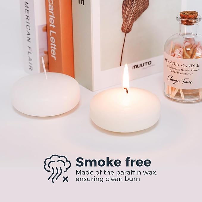 72 Floating Candles, 3 inches in Height, 0.8 inches in Width, Burning for Approximately 8-10 Hours, odorless and smokeless, Emitting Warm Light, Adding a Romantic Atmosphere to You and Your Family - Bloomnest