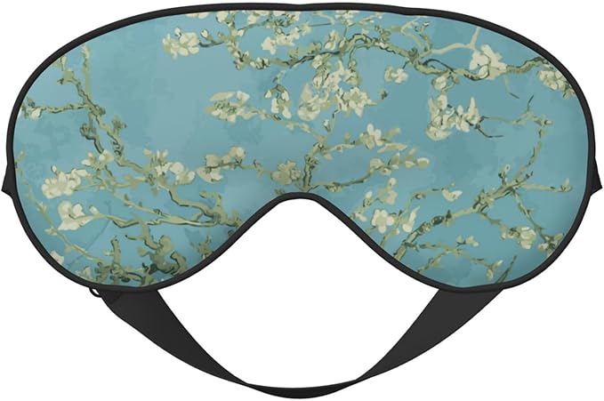 Sleep Eye Mask Abstract Blossom Blue Floral Sleep Mask for Women Men Comfortable Eye Mask with Adjustable Strap Soft Eye Cover Blindfold for Travel Yoga Nap Shift Work - Bloomnest