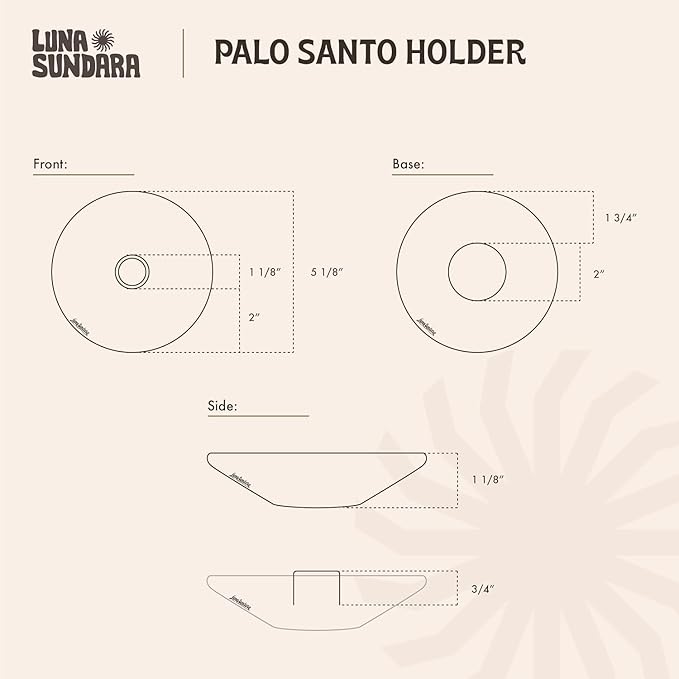 Palo Santo Holder with 5 Sticks - Luna Sundara Handmade Ceramic Incense Burner - Polka Dot Chulucanas Pottery from Peru - Smudge Bowl for Sage - Aromatherapy Gift Set LunaSundara