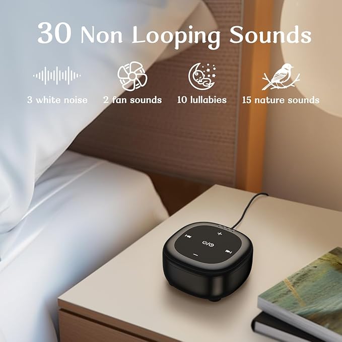 White Noise Sound Machine with 30 Soothing Sounds 36 Adjustable Volume Brown Noise Sound Machines for Sleep Office Privacy Bedroom 4 Timers Memory Function Sleep Sound Machine Baby Adult Elderly Care - Bloomnest