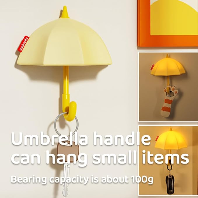 Umbrella Night Light for Kids,Light-Up Magnetic Fridge Lamp, Rechargeable Silicone Lamp for Baby Nursery,3 Levels Dimmable 30 minute timer,Squishy Bedside Night Lamp for Bedroom Kitchen - Bloomnest