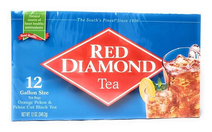 Red Diamond All Natural Iced Tea Bags Gallon Size, 12 Count (1) - Bloomnest