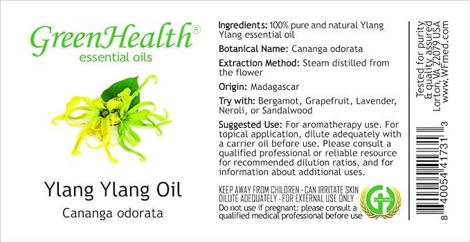 Ylang Ylang Essential Oil – 16 fl oz (473 ml) Aluminum Bottle w/Plug Cap – 100% Pure Essential Oil – GreenHealth - Bloomnest