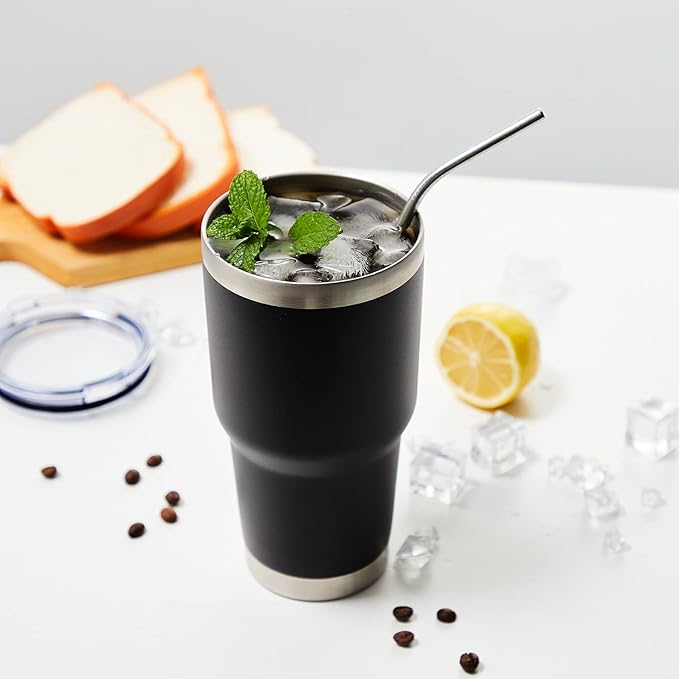 MEWAY 30oz Tumbler Double Wall Vacuum Insulated Travel Mug, Stainless Steel Tumbler with Lid, Durable Powder Coated Insulated Coffee Cup for Cold & Hot Drinks (MIX,4 PACK) - Bloomnest