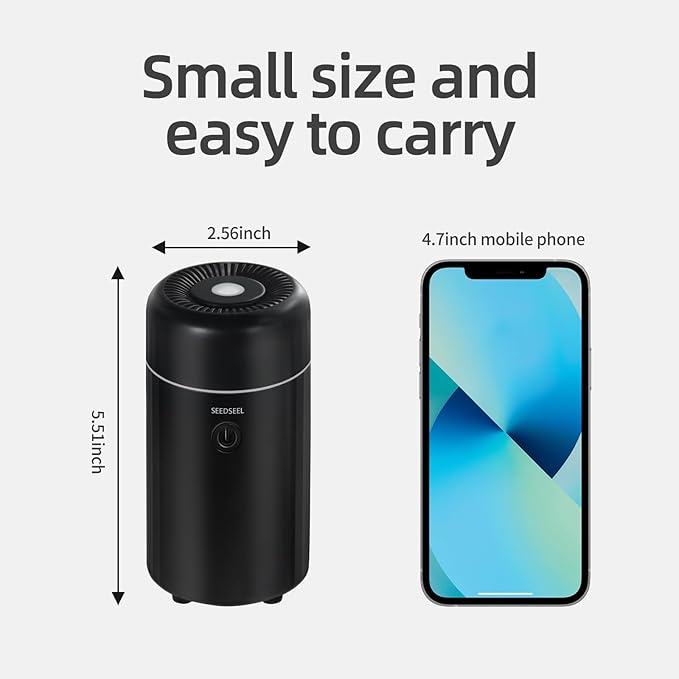 Car Aromatherapy Diffusers for Essential Oils，Mini USB Air Scent Small Humidifier with 7-LED Color Changing for Car Room Home Office Bedroom - Bloomnest