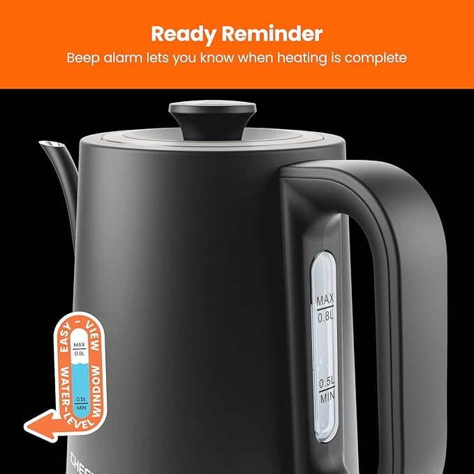 Chefman TrueTemp Precision Control Gooseneck Kettle, Internal Custom Temperature Control and 6 One-Touch Presets, Boil-Dry Protection Auto Shut-Off for Safety, For Pour Over Coffee and Tea, Black - Bloomnest