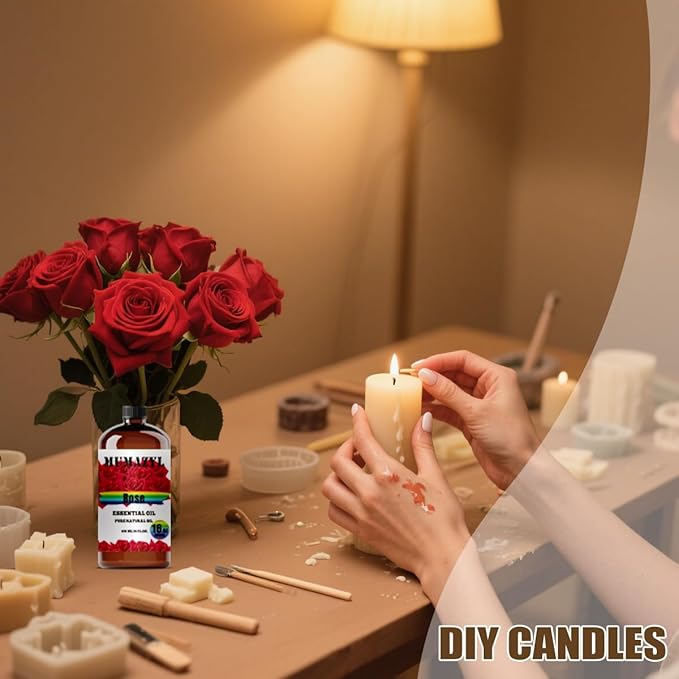 Rose Essential Oil, Rose Oil 16 Fl Oz 480ML for Diffuser Humidifier Yoga Cleaning DIY Candle Soap Making Essential Oils - Bloomnest
