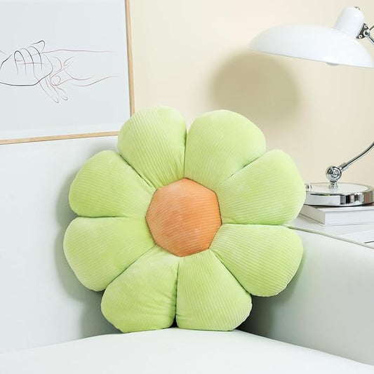 sioloc Flower Pillow,Flower Shaped Throw Pillow Butt Cushion Flower Floor Pillow,Seating Cushion,Cute Room Decor & Plush Pillow for Bedroom Sofa Chair(Light Green,23.6'')