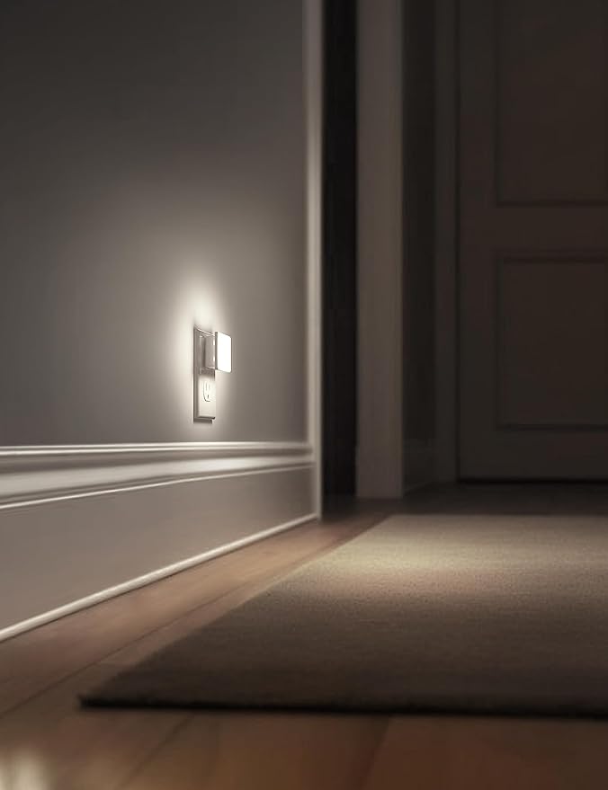 L LOHAS LED Night Lights Plug into Wall 2-Pack, 0.3W Plug in Night Light, Dusk to Dawn, 5000K Daylight White Bright Nightlight Auto-On/Off for Adults Kids Room Bedroom Bathroom Hallway Kitchen Non-Dim - Bloomnest