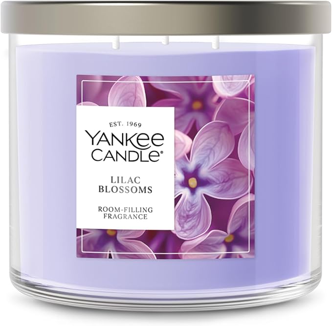 Yankee Candle Lilac Blossoms, Scented Candle, 14.5oz 3-Wick Candle Jar with up to 40 Hours Burn Time, Giftable - Bloomnest
