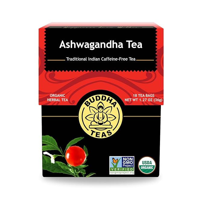 Buddha Teas - Ashwagandha Root Tea - Herbal Tea - Promote Cleansing & Wellness - With Antioxidants & Minerals - Clean Ingredients - Caffeine Free - OU Kosher - 18 Tea Bags (Pack of 1) - Bloomnest