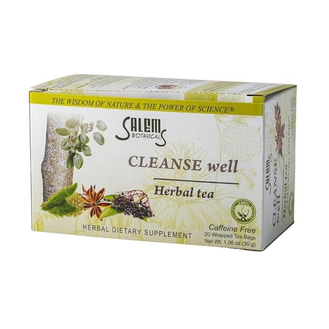 Salem Botanicals Cleanse Well Tea - Herbal Blend for Digestive Health | Supports Digestion, Bloating Relief & Detoxification - Caffeine-Free | 20 Tea Bags - Bloomnest