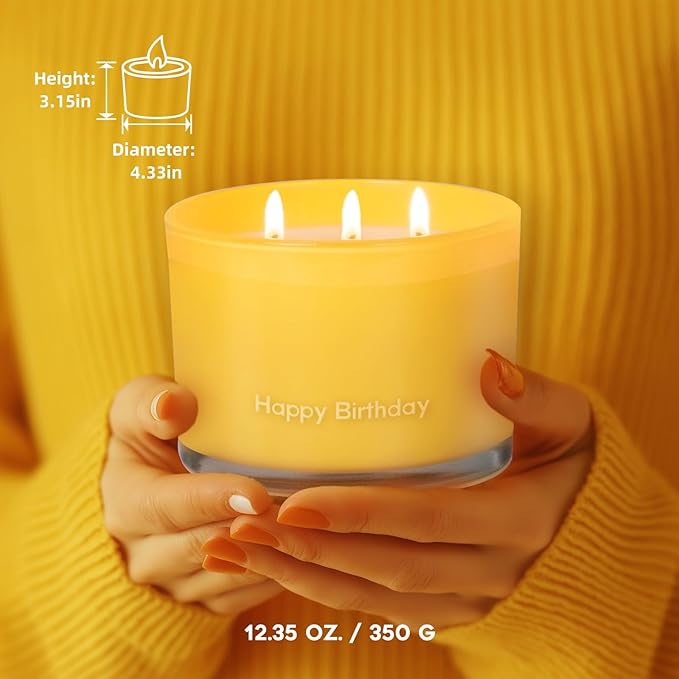 KONNI 3 Wick Vanilla Scented Candles, Home Soy Candles, 12.35oz Luxury Relaxing Aromatherapy Candle for Women Men, 50 Hours Long Lasting Clean Burning Jar Candle, Romantic Birthday Gift for Lover - Bloomnest