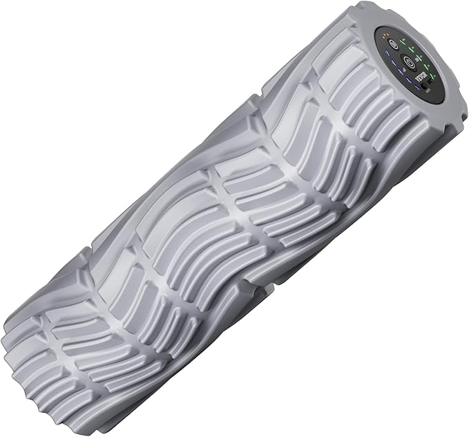 VEVOR Vibrating Foam Roller, 5-Speed Electric Massage Roller, 16" Rechargeable Muscle Roller with 3 Vibration Modes, High Density EVA Foam Massager for Deep Tissue, Back Pain Relief, Exercise Recovery - Bloomnest