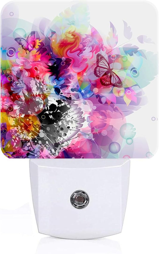 Magic Butterfly Play Night Light,Plug-in Nightlights Auto Sensor Night Lamp Dusk to Dawn Lamp Home Decor for Nursery Children Girls Boys