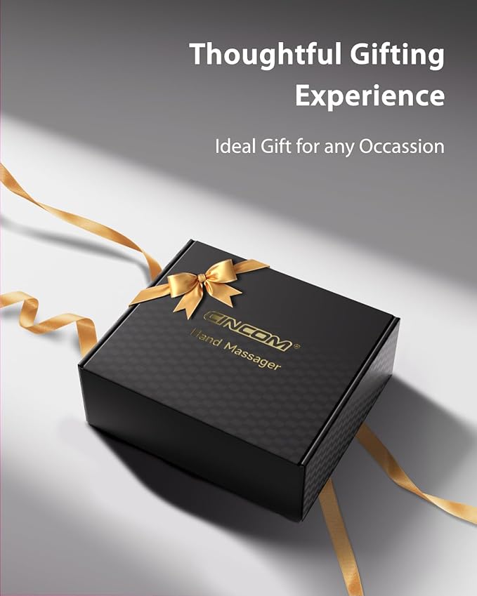 CINCOM Hand Massager with Heat and Compression, Finger and Palm Massage Machine for Pain Relief, Arthritis and Improved Circulation, Gifts for Women, Cordless and Rechargeable (White)