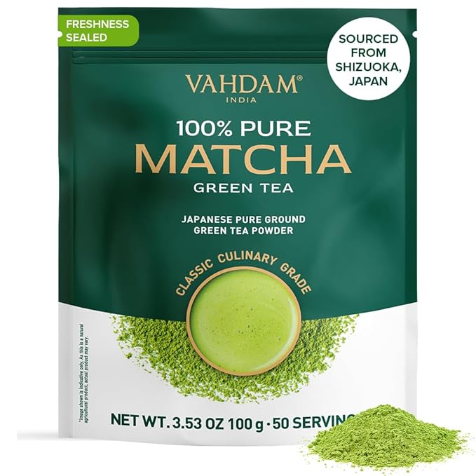 VAHDAM, Japanese Matcha Tea Powder (50 Cups,3.53oz) Sourced from Japan | Authentic Japanese Matcha Green Tea Powder | Classic Culinary Matcha From Japan - Bloomnest