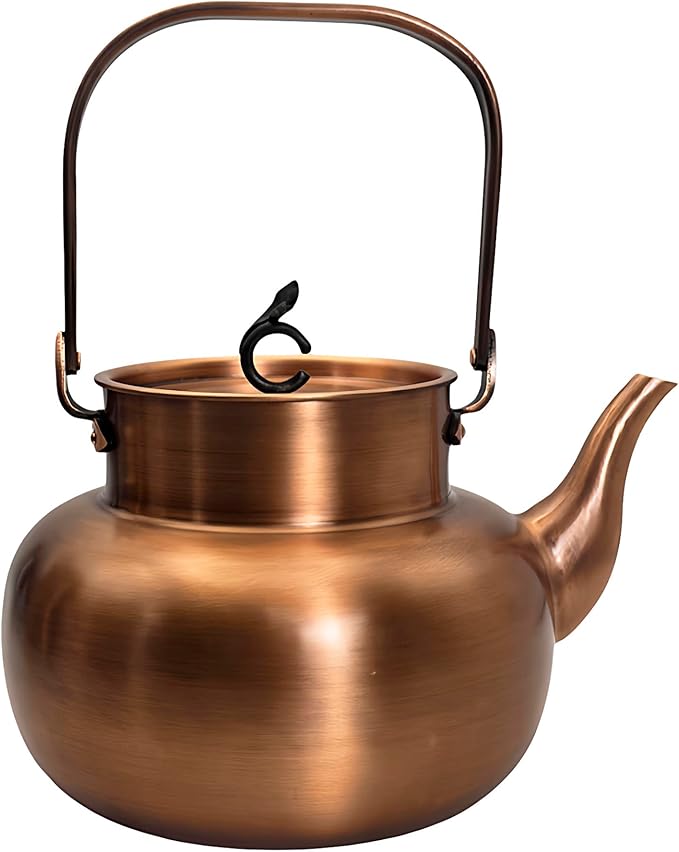 YJX Pure Copper Tea Kettle For Stovetop, Chinese Style Non-Coating Teapot with Stainless Steel Tea Ball For Loose Tea, Solid Tea Pot (1600ml) - Bloomnest