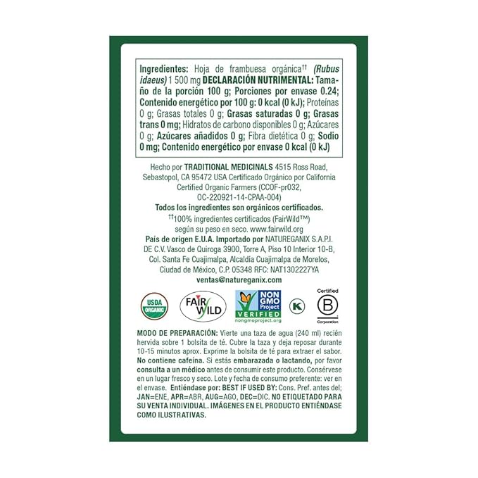 Traditional Medicinals Organic Raspberry Leaf Herbal Tea, Eases Menstrual Cramps & Supports Healthy Pregnancy, (Pack of 2) - 16 Tea Bags - Bloomnest