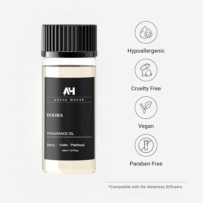 Hotel Scents Diffuser Tooba Oil 50ml - Inspired by La Vie Est Belle Perfume - Berry, Patchouli & Violet - Home Luxury Scent Oil for Waterless & Ultrasonic Diffuser - Premium Fragrance Oil - Bloomnest