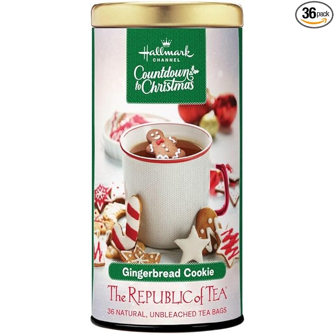 The Republic of Tea Hallmark Countdown to Christmas Gingerbread Cookie Herbal Tea, 36 Tea Bags - Bloomnest