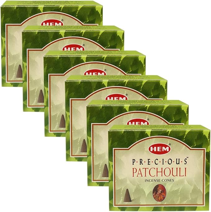 TRUMIRI Incense Cone Holder Bundle with Hem Precious Patchouli Incense Cones - Pack of 6 (Approx 60 Cones) TRUMIRI