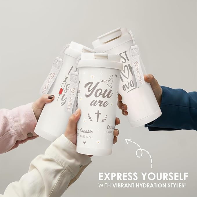 Christian Gifts, You Are Tumbler - Stainless Steel 2-in-1 Lid Coffee Tumbler 18 oz, Insulated Religious Faith Travel Mug Gift for Women, Birthday Christmas - Bloomnest