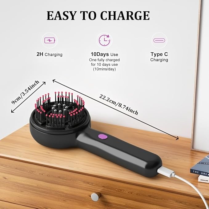 Electric Scalp Massager Comb, Multi-Function Massager Brush for Hairs Care, Scalp Brush with Hair Oil Applicator, IPX7 Waterproof, Heated Hair Massager for Home Relaxation and Travel Use CYTJ