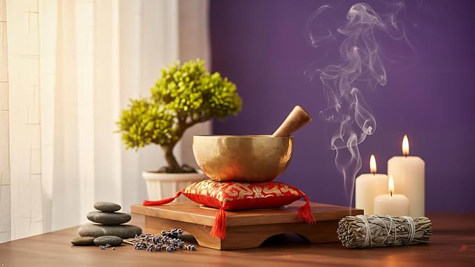 Handcrafted Tibetan Singing Bowl Set – 7" Sound Bowl for Meditation, Sound Healing & Yoga – Healing Instrument with Wooden Striker & Cushion – Authentic ArtsOfIndia