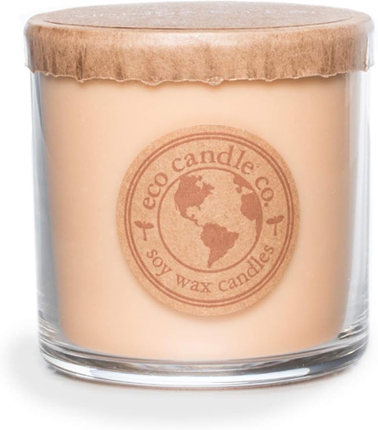 Eco Candle Co. Recycled Candle, Vintage Amber, 6 oz. - Scents Of Wood Resin, Nutmeg, Cinnamon, & Vanilla - 100% Soy Wax, No Lead, Kraft Paper Label & Lid, Hand Poured, Made From Midwest Grown Soybeans - Bloomnest