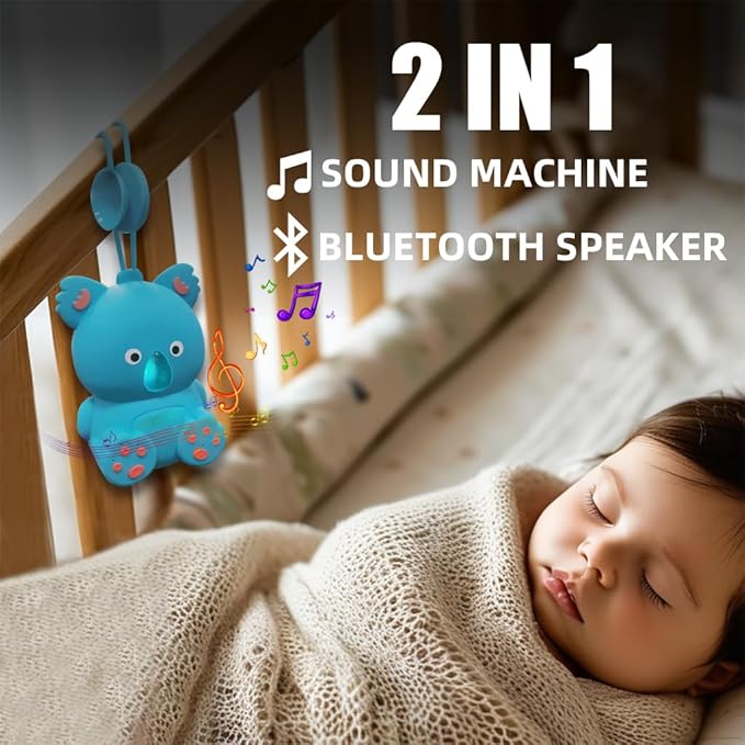 Baby White Noise Machine with Bluetooth Speaker & Timer | Portable Infant Sleep Aid, Sleeping Music Soothing Sounds for Nursery, Travel, Crib & On-The-Go - Bloomnest