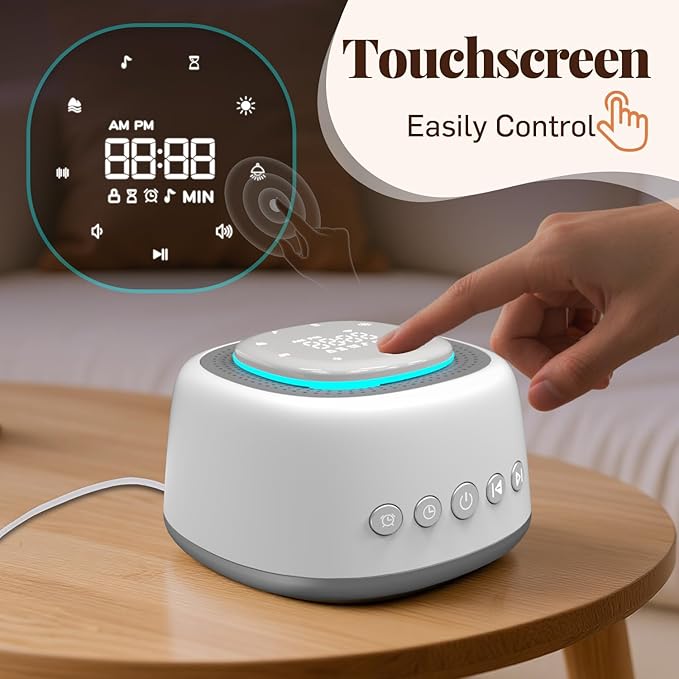 Sound Machine,White Noise Sound Machine with 50 Soothing Sounds 9-Color Night Light Memory Function Timer Alarm Clock &11 Volume Levels Portable Noise Machine for Sleeping Baby Kids Adults Travel Home - Bloomnest