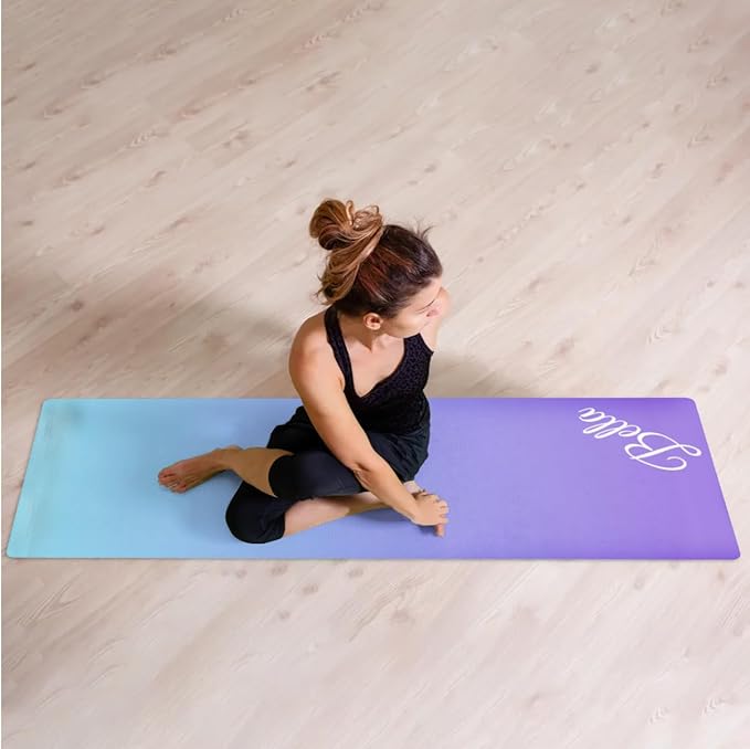 Custom Name Yoga Mat,Personalized Travel Yoga Exercise Mat,Non Slip,Perfect for Kids & Adults,Gradient Color E Series - Bloomnest