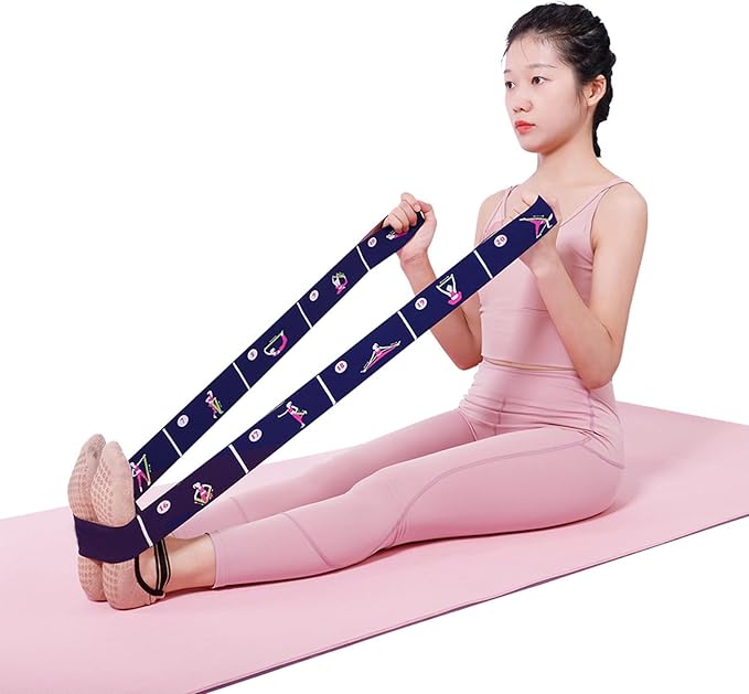 Resistance Bands 11 Loops with Guide Stretch Straps - Exercise Bands for Stretching, Yoga, Pilates & Physical Therapy - Elastic Fabric Workout Bands for Home Gym, Dance, Flexibility Training & Ballet Stretching Equipment - Bloomnest