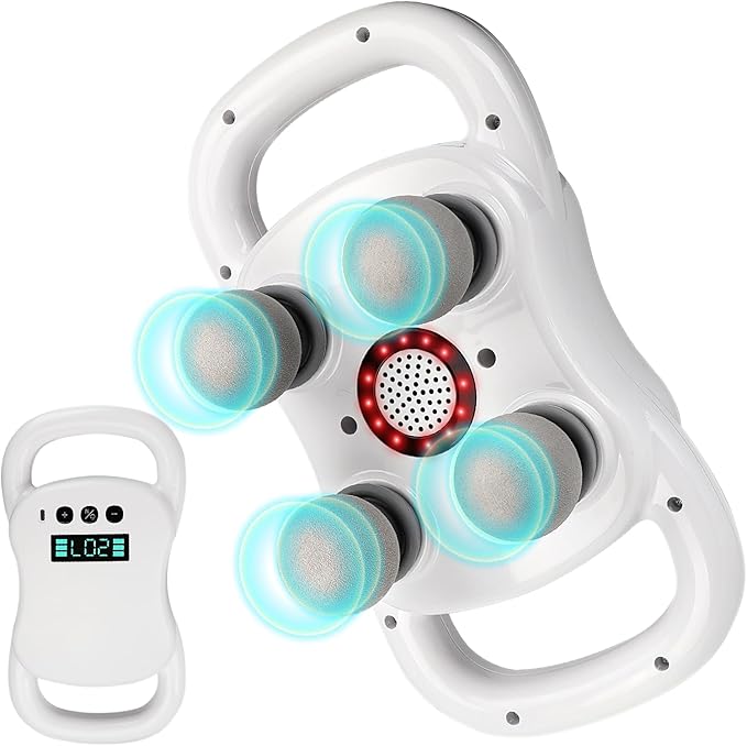 Massage Gun Deep Tissue, 4-Heads Handheld Massager Gun for Back, Shoulder, Leg, Neck, Electric Percussion Massage for Pain Relief, Perfect Gifts - Bloomnest