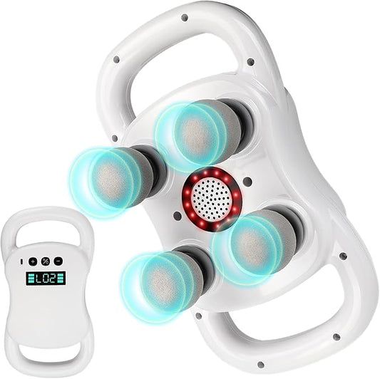 Massage Gun Deep Tissue, 4-Heads Handheld Massager Gun for Back, Shoulder, Leg, Neck, Electric Percussion Massage for Pain Relief, Perfect Gifts - Bloomnest
