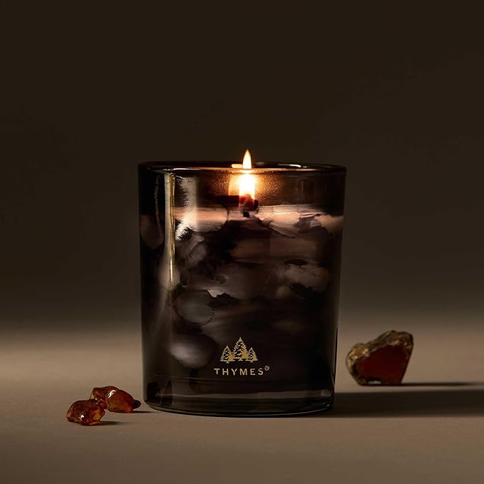 Thymes Noir Woods Scented Candles for Home Decor – Notes of Fresh Evergreen, Smoky Wood & Golden Amber – Luxury Home Fragrance Gifts for Women & Men – Burns Up to 40 Hrs (Boxed Votive Candle, 6.5 oz) - Bloomnest
