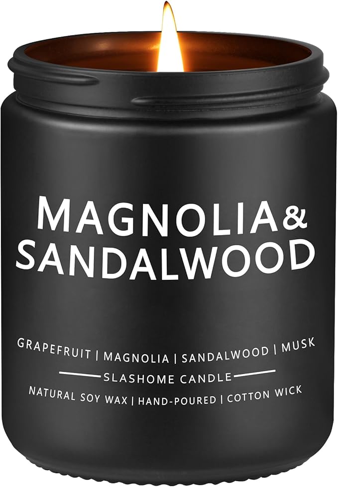 Candles for Men, Magnolia&Sandalwood Candle for Home Scented, 50+ Hour Lasting Candles, Soy Candle s Not Toxic, Perfect Gifts for Men-Birthday, Anniversary and Thanksgiving, etc., 7 Oz - Bloomnest
