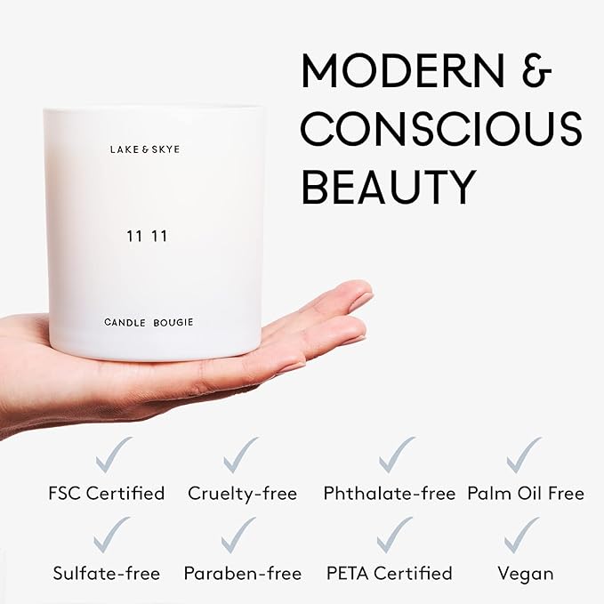 Lake & Skye Iris & White Orchid Candle (8 oz) 50 Hours of Burn Time, 100% Soy Wax, Vegan - Bloomnest