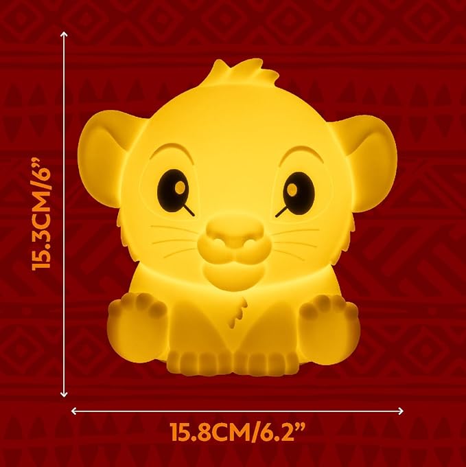 The Lion King Simba SquishyGlo Silicone Light, Officially Licensed Disney Lamp for Kids & Teens, Cordless & Rechargeable Bedroom Décor, Collectible Merchandise | Paladone - Bloomnest