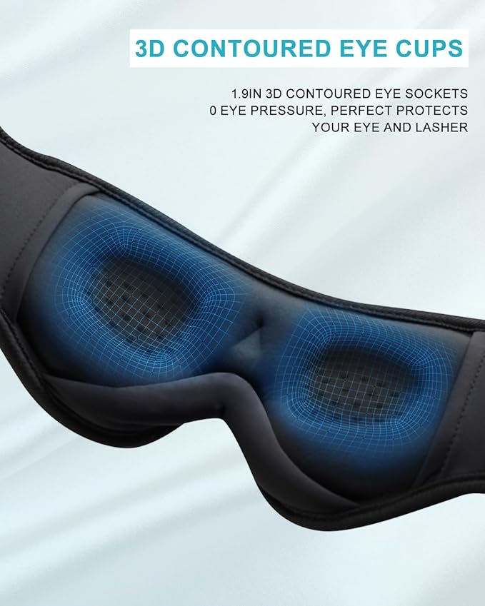 Sleep Mask with Bluetooth Headphones,LC-dolida Sleep Headphones Bluetooth Sleep Mask 3D Sleeping Headphones for Side Sleepers Best Gift and Travel Essential (Blue) - Bloomnest