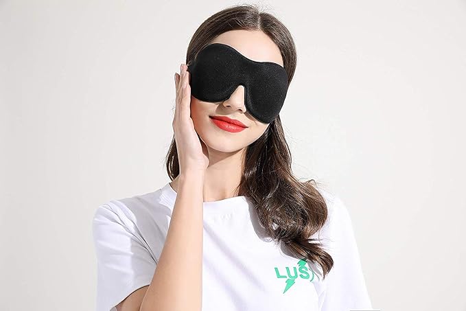 Sleep Mask Invisible Alar Deep Orbit 3D Eye Mask Ultra Lightweight & Comfortable Sleeping Mask for Travel, Nap Shift Works Black & Lavender - Bloomnest
