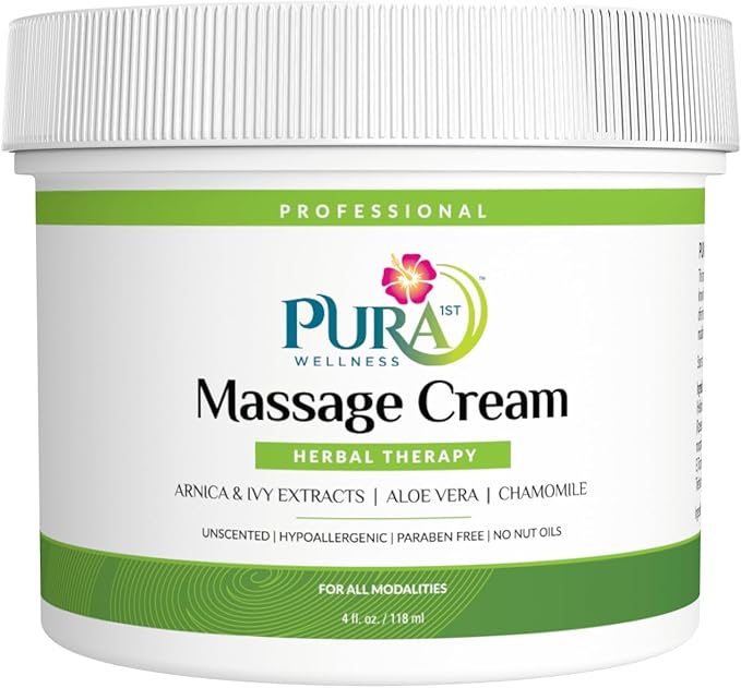 Wellness Professional Herbal Massage Cream, 4oz, Pura Massage Cream for Muscle Relief, Professional Deep Tissue Therapy, Wellness Herbal Massage - Bloomnest